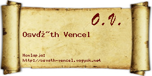 Osváth Vencel névjegykártya