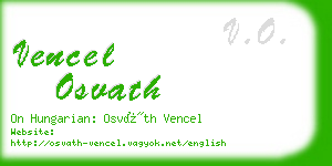 vencel osvath business card